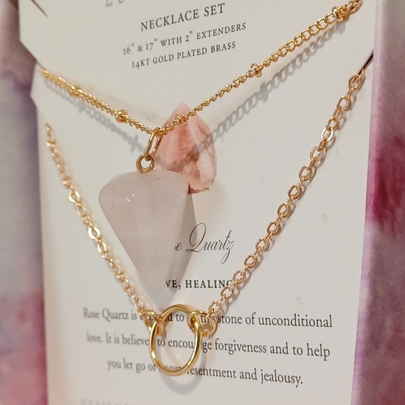 2 pc Luna Norte 14KT Gold Plated over Brass Necklaces with genuine gemstones - Picture 5 of 9